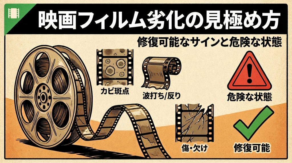 映画フィルム劣化の見極め方｜修復可能なサインと危険な状態